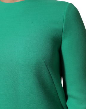 Dolce & Gabbana Grünes Minikleid mit langen Ärmeln aus Viskoseacetat