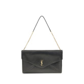 Saint Laurent Schultertasche aus schwarzem Ovis Aries Aries Lammfell