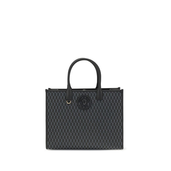 Versace Schwarze Baumwoll-Handtasche