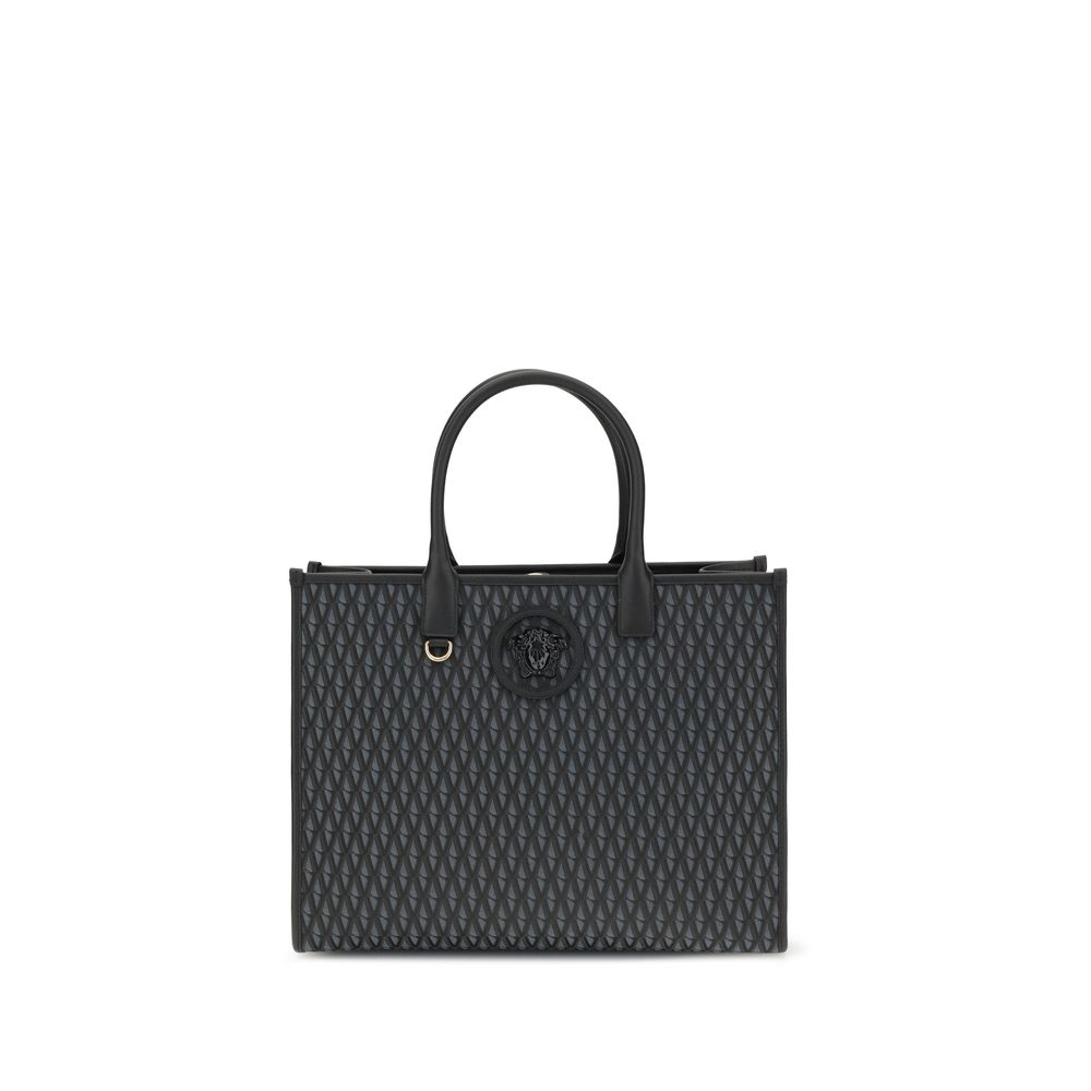 Versace Schwarze Baumwoll-Handtasche