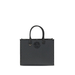 Versace Schwarze Baumwoll-Handtasche