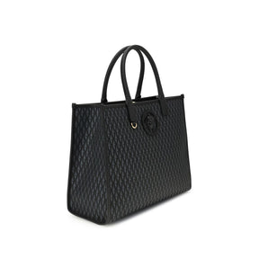 Versace Schwarze Baumwoll-Handtasche