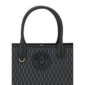 Versace Schwarze Baumwoll-Handtasche