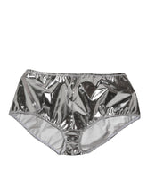 Dolce & Gabbana Silber Metallic Hohe Taille Bikini Bottom Frauen Unterwäsche