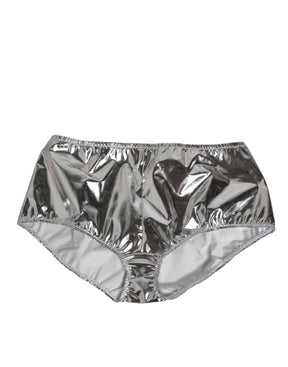 Dolce & Gabbana Silber Metallic Hohe Taille Bikini Bottom Frauen Unterwäsche