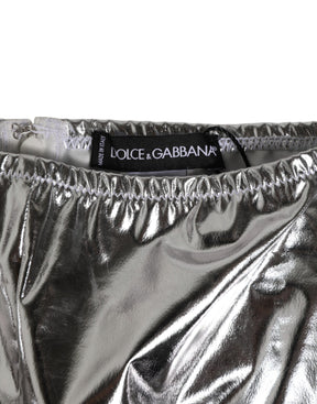 Dolce & Gabbana Silber Metallic Hohe Taille Bikini Bottom Frauen Unterwäsche