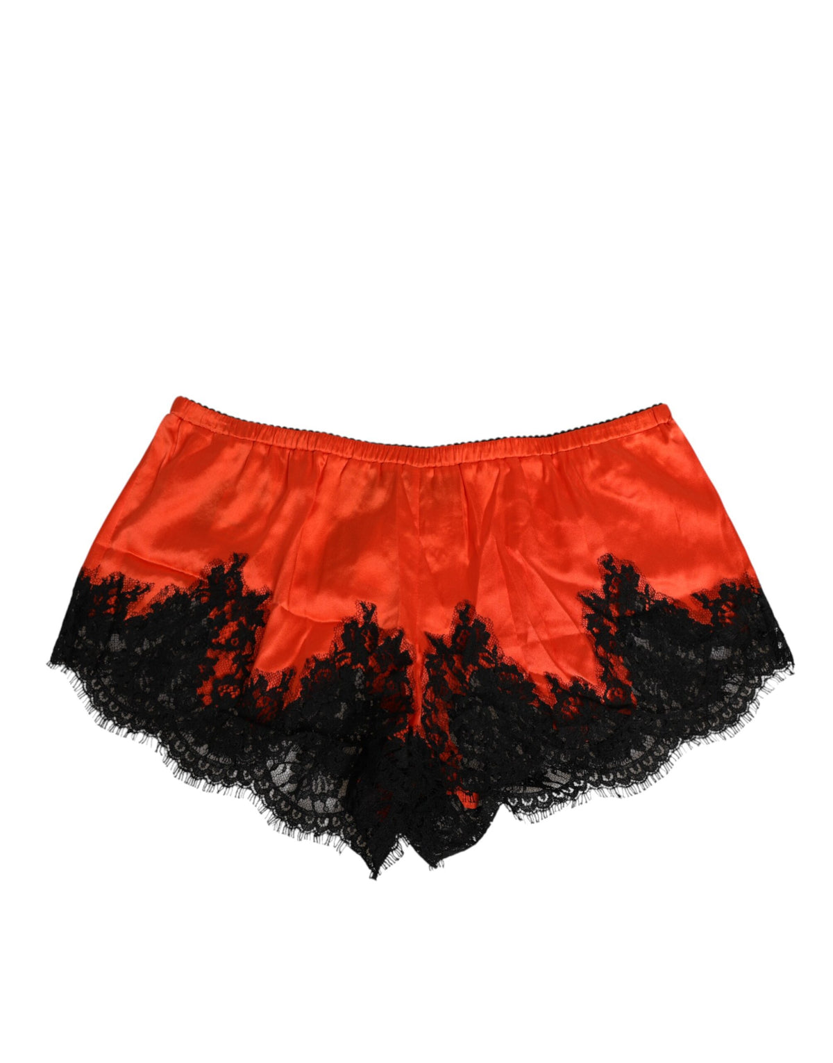 Dolce & Gabbana Rote Seidensatin-Spitzen-Shorts Unterwäsche