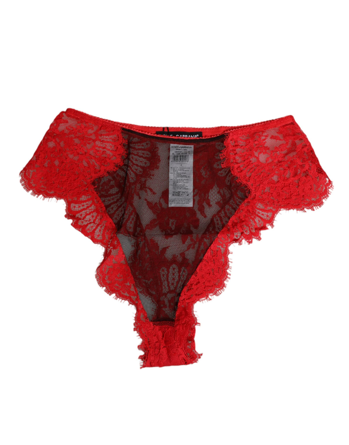 Dolce & Gabbana Roter floraler Spitzen-Slip für Frauen Unterwäsche