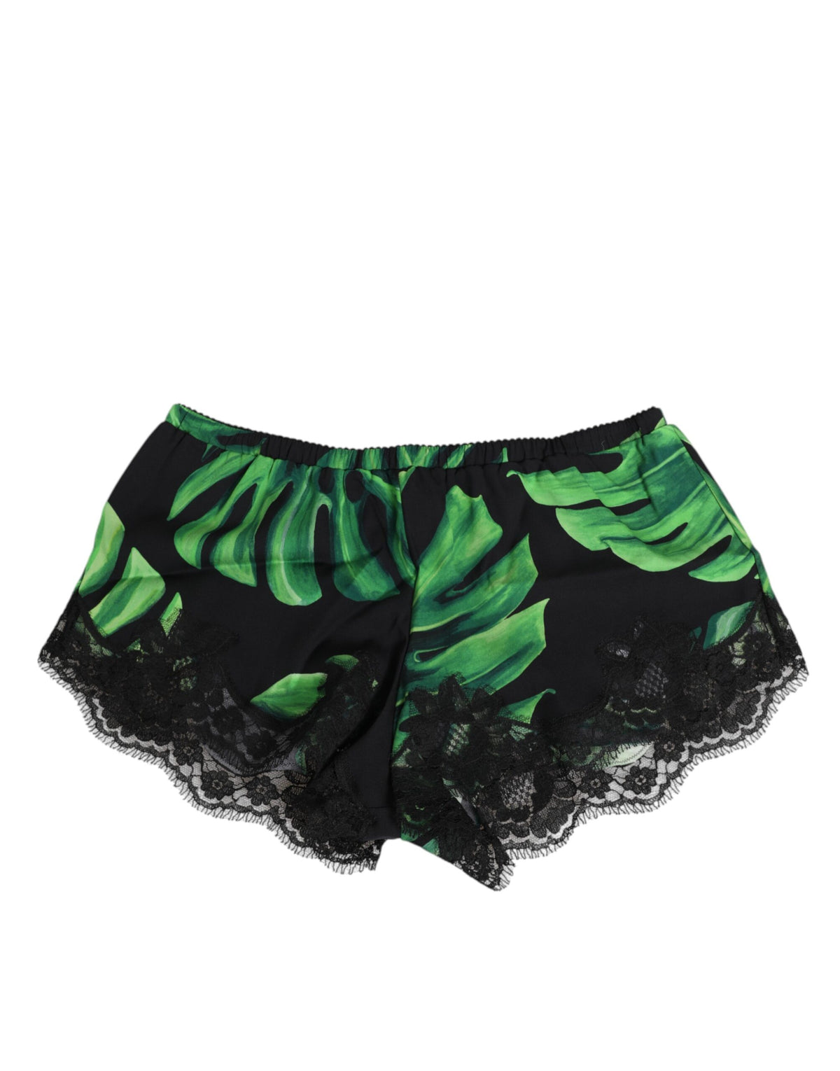 Dolce & Gabbana Schwarz Grün Tropical Print Lace Unterwäsche