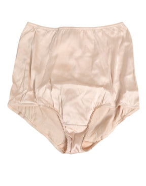 Dolce & Gabbana Beige Rosato Seidensatin Unterwäsche mit hoher Taille