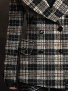 Eleganter Winter-Check-Blazer: Wärmend, Stilvoll & Vielseitig einsetzbar