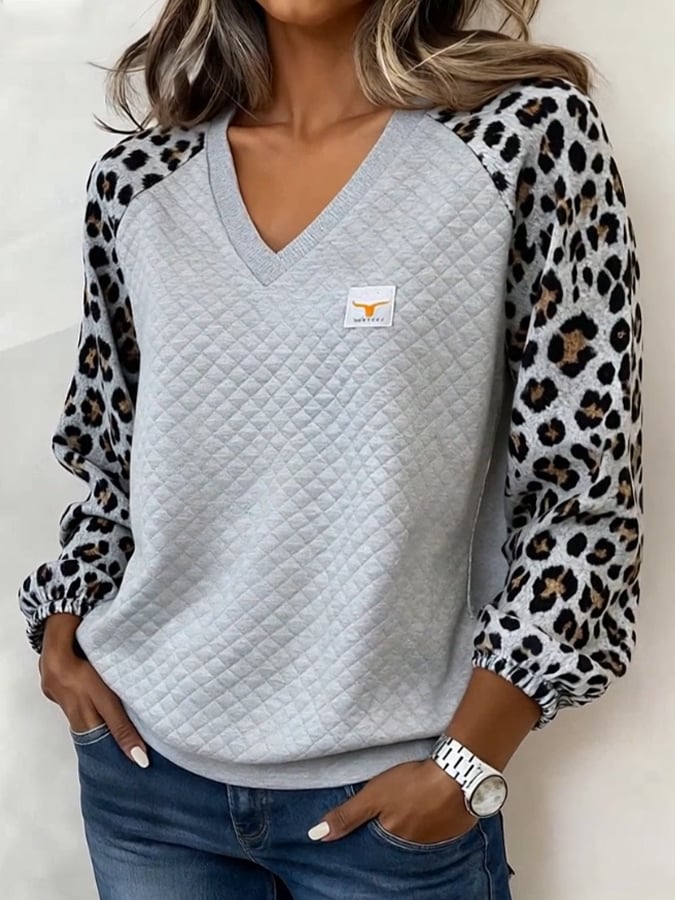 Winter Damen Sweatshirt Leo Colorblock warm & casual