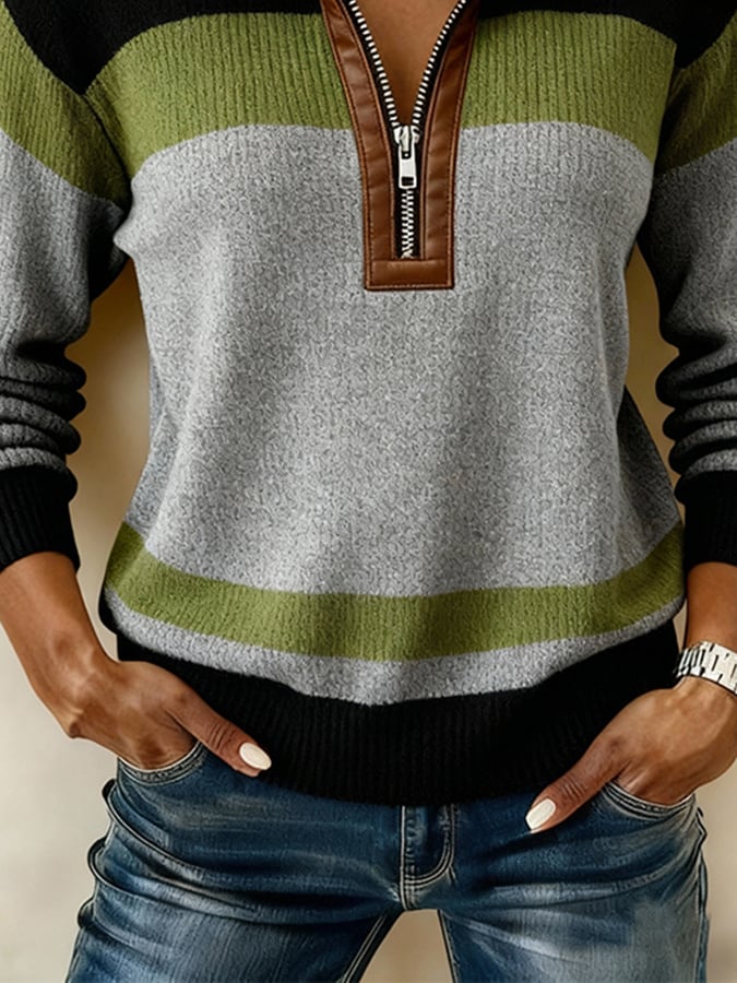 Winter Colorblock Sweatshirt Damen warm & stylisch S–5XL