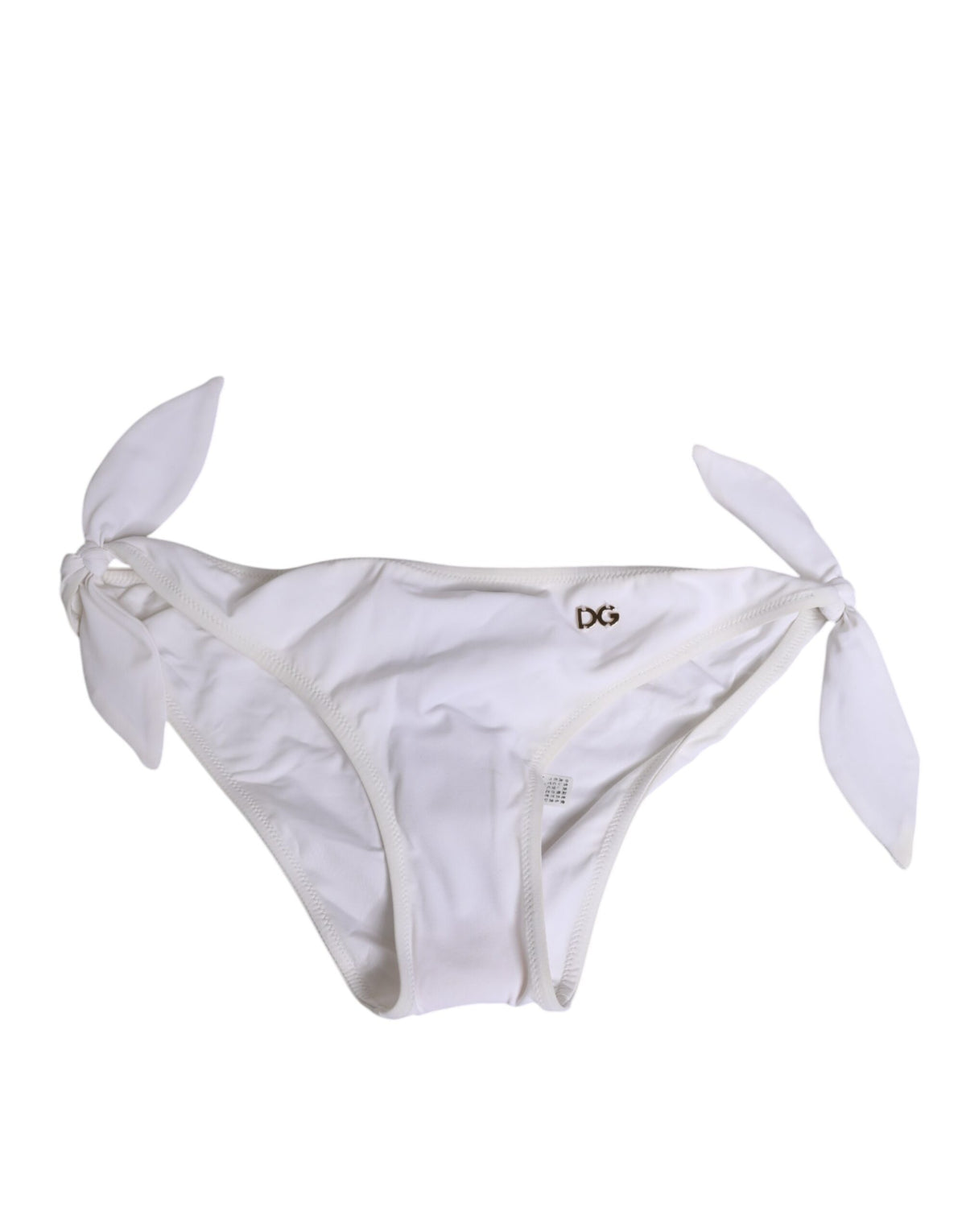 Dolce & Gabbana Weißes Logo-Bikini-Unterteil mit Seitenkrawatte Unterwäsche