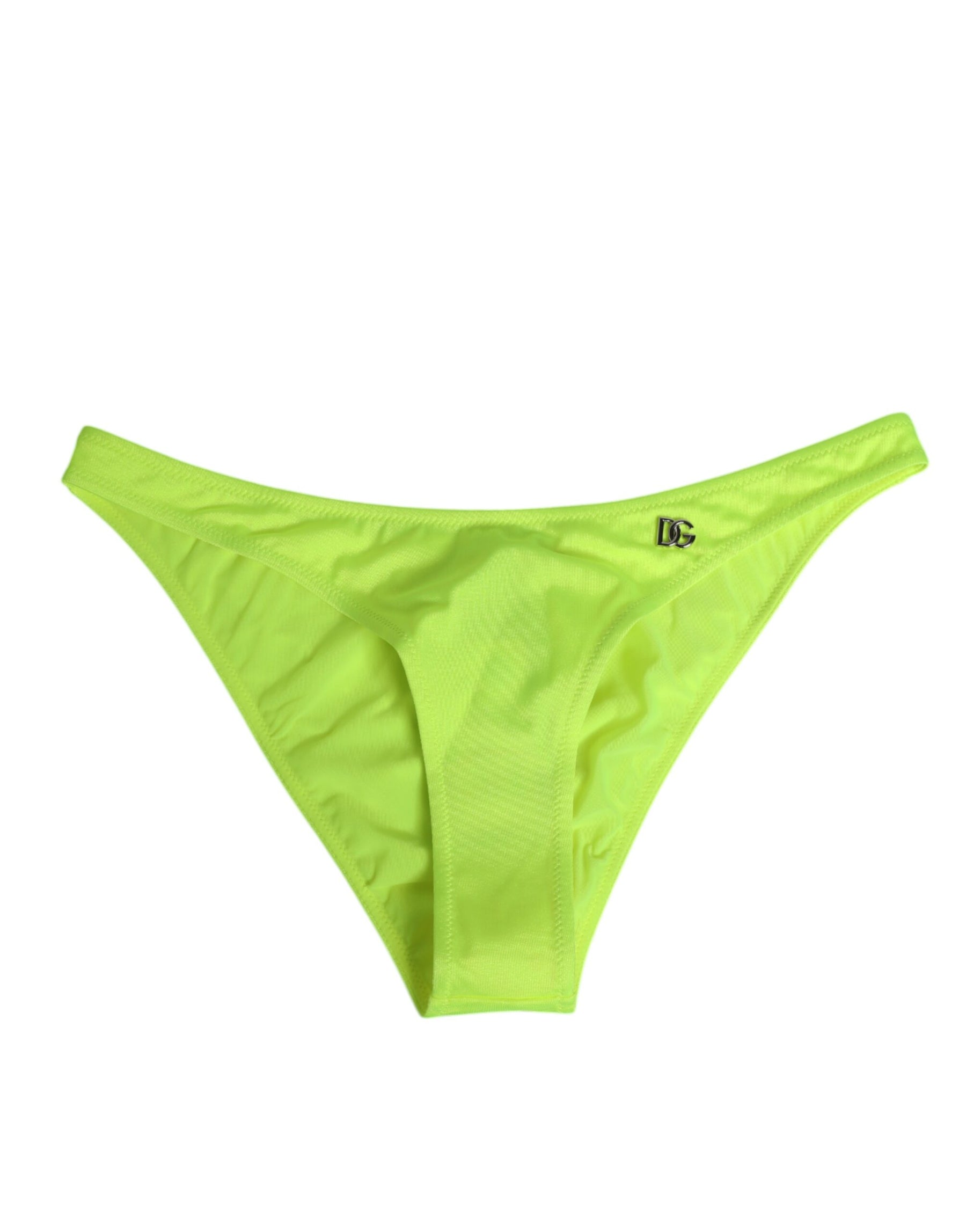 Dolce & Gabbana Neongrüne DG Logo Badeslips Damen Unterwäsche