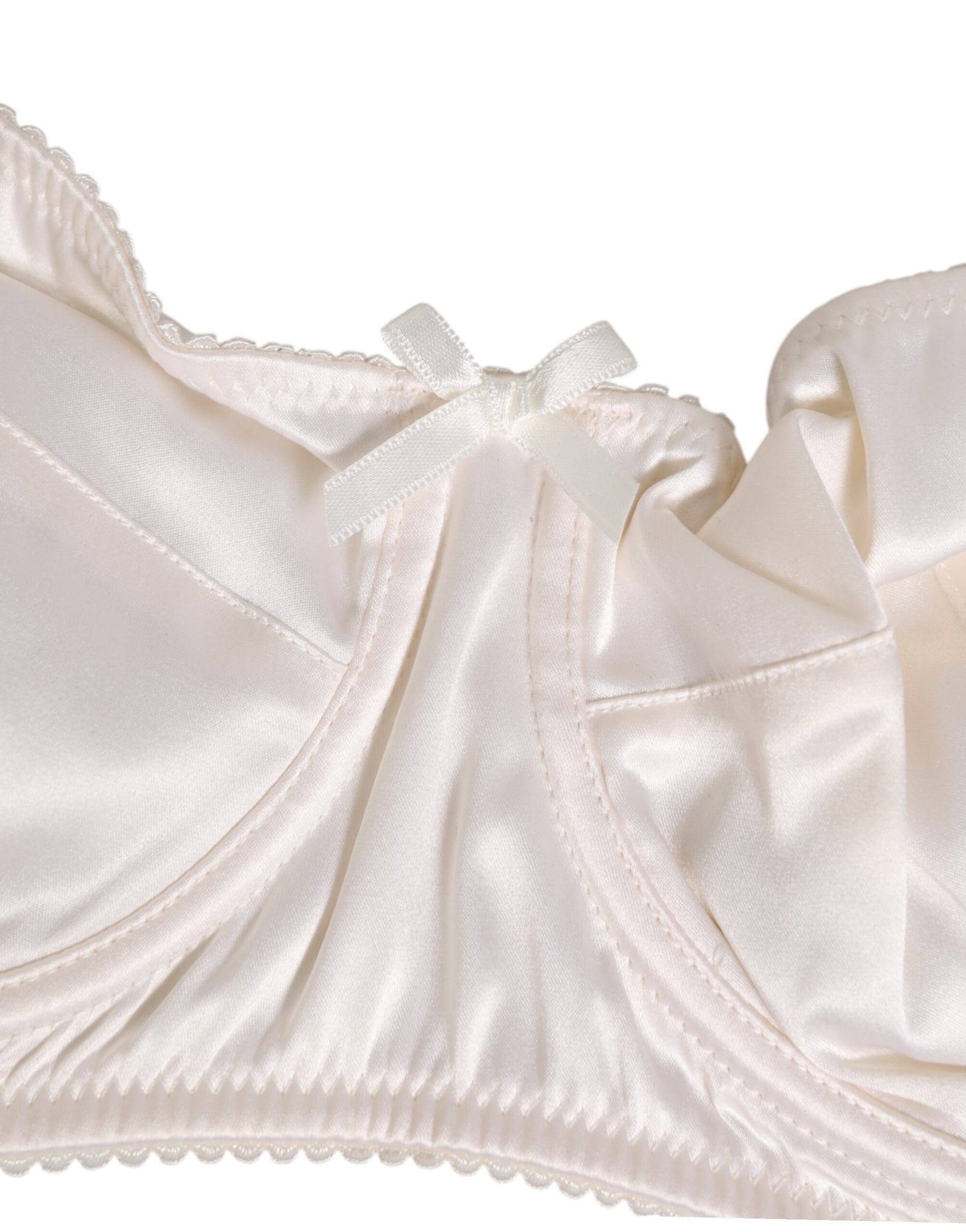Dolce & Gabbana Weiß Seide Satin Balconnet Dessous BH Unterwäsche