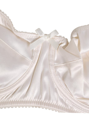 Dolce & Gabbana Weiß Seide Satin Balconnet Dessous BH Unterwäsche