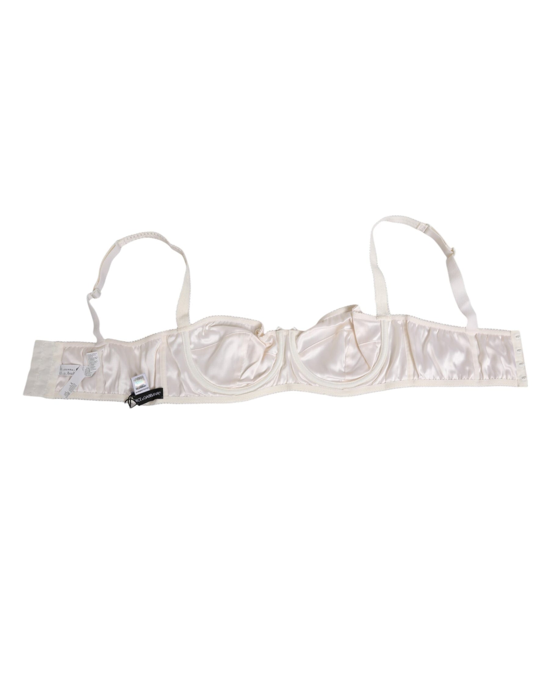 Dolce & Gabbana Weiß Seide Satin Balconnet Dessous BH Unterwäsche