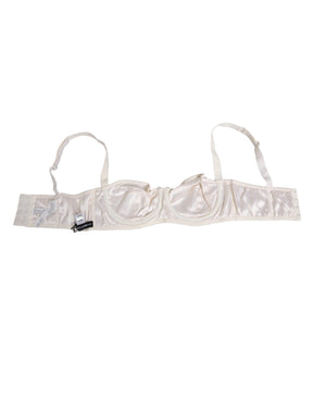 Dolce & Gabbana Weiß Seide Satin Balconnet Dessous BH Unterwäsche
