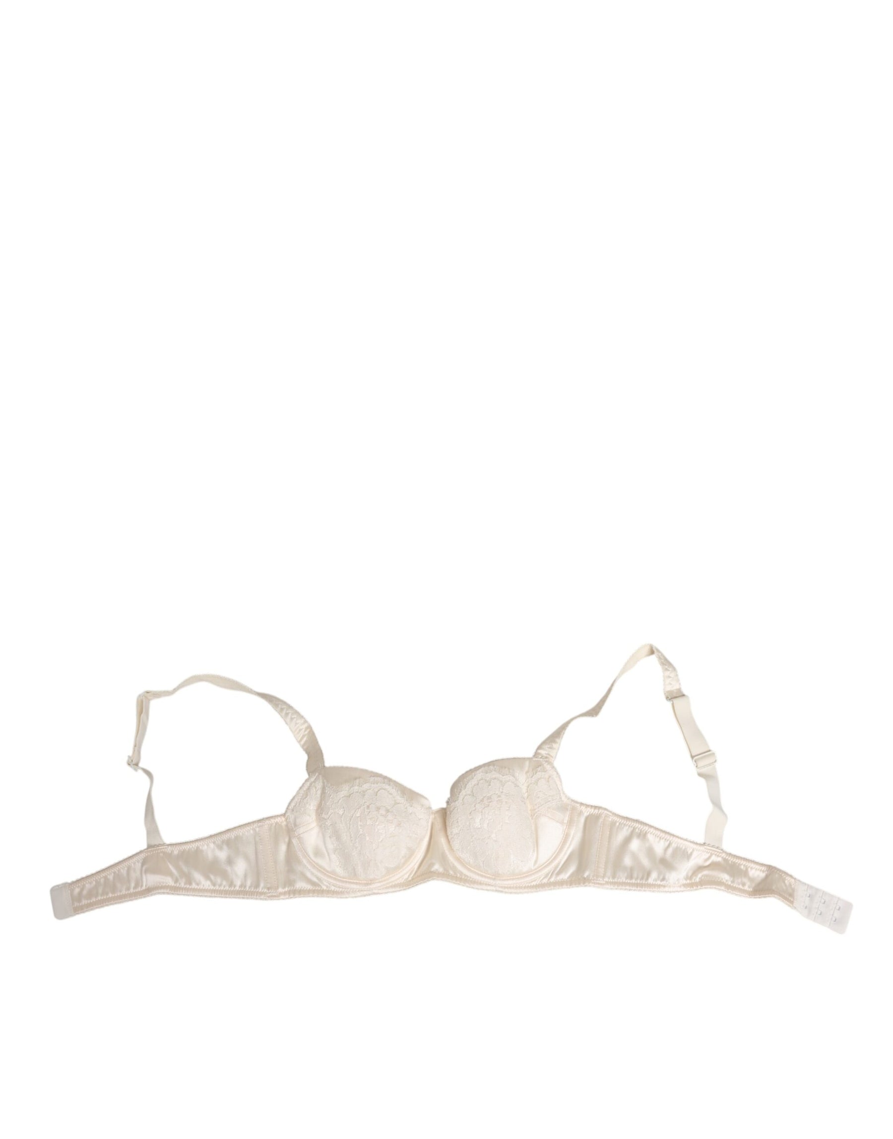 Dolce & Gabbana Weiß Satin Spitze Balconnet Dessous Unterwäsche