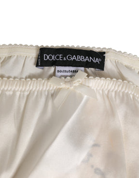 Dolce & Gabbana Weiß Seide Satin Dessous Panty Unterwäsche