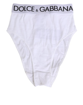 Dolce & Gabbana Elastischer DG-Logo-Bund aus weißer Baumwolle Unterwäsche