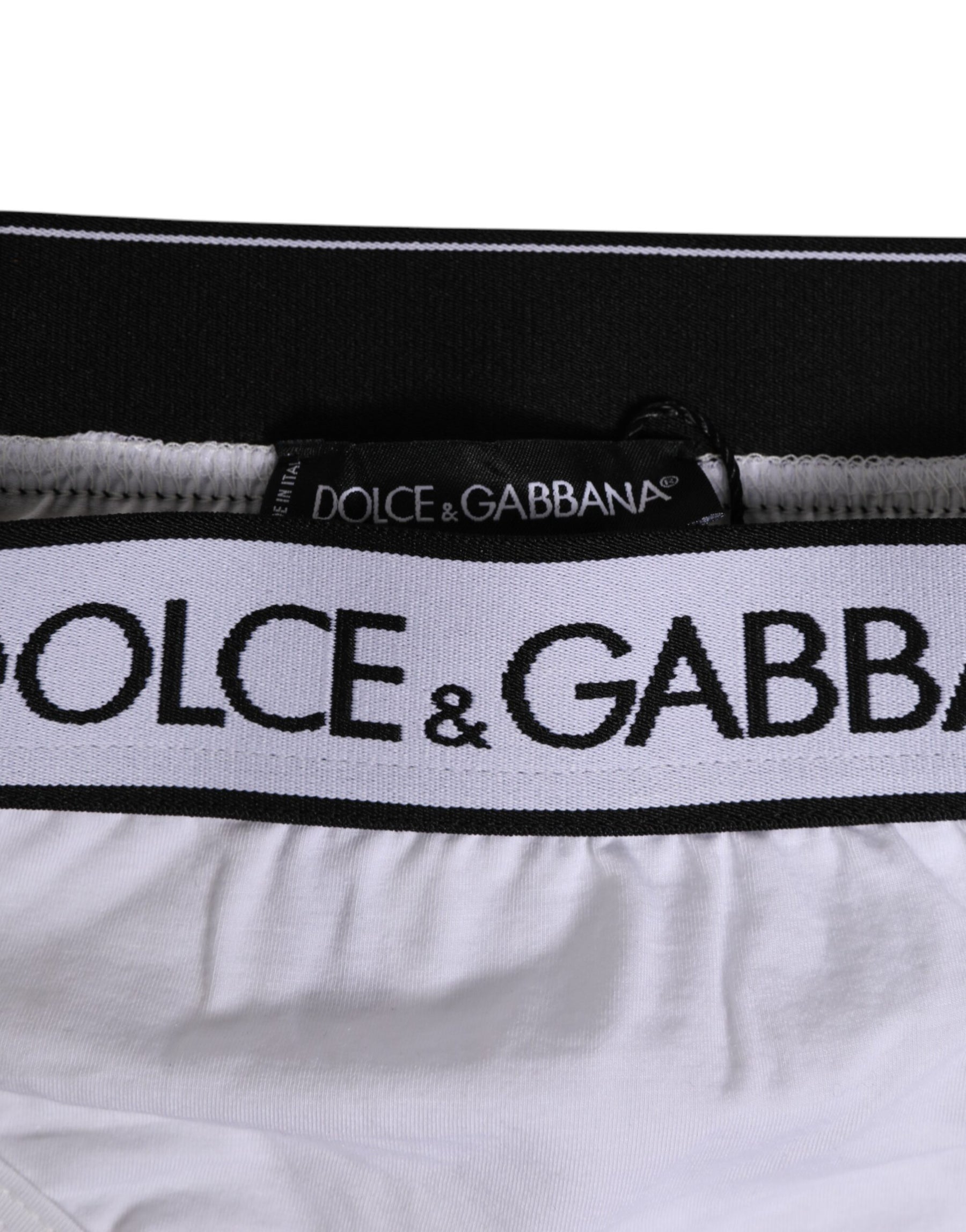 Dolce & Gabbana Weißer Logo-Bund Modal-Baumwoll-Tanga Unterwäsche