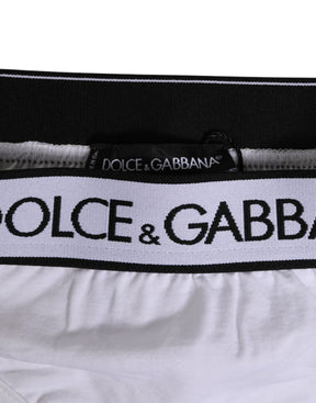 Dolce & Gabbana Weißer Logo-Bund Modal-Baumwoll-Tanga Unterwäsche