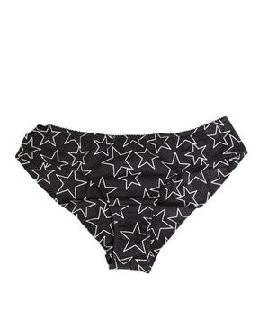Dolce & Gabbana Schwarzer weißer Sterndruck Baumwollslip Panty Unterwäsche
