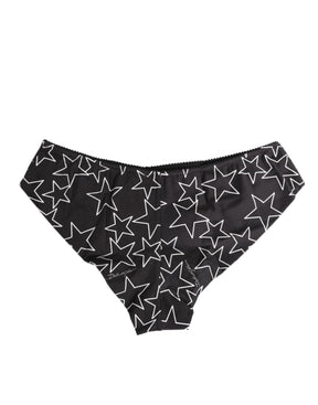 Dolce & Gabbana Schwarzer weißer Sterndruck Baumwollslip Panty Unterwäsche