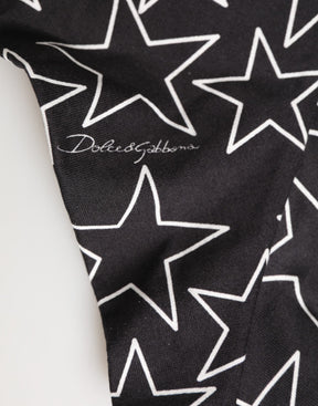 Dolce & Gabbana Schwarzer weißer Sterndruck Baumwollslip Panty Unterwäsche