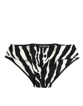 Dolce & Gabbana Schwarzer weißer Zebradruck Slip Unterwäsche