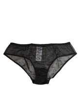 Dolce & Gabbana Schwarze transparente Mesh-Spitze mit gepunktetem Logo Unterwäsche