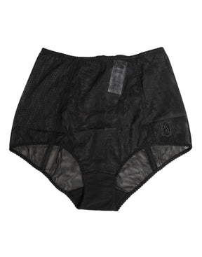 Dolce & Gabbana Schwarze High Waist Mesh Sheer Shapewear Unterwäsche