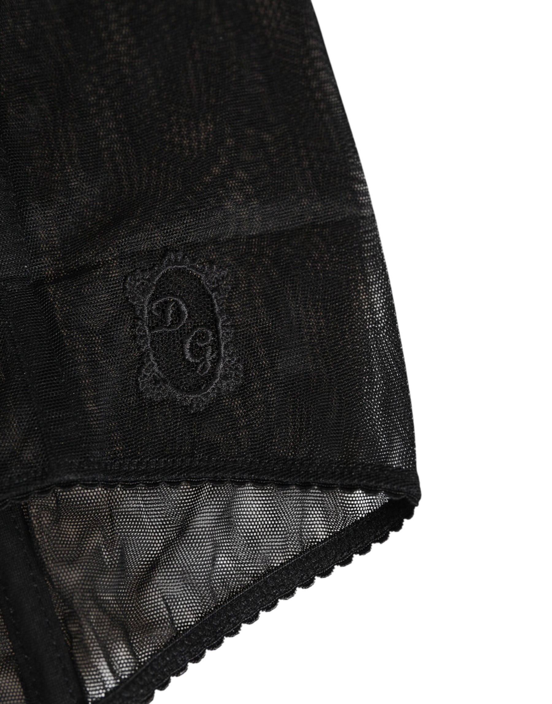 Dolce & Gabbana Schwarze High Waist Mesh Sheer Shapewear Unterwäsche