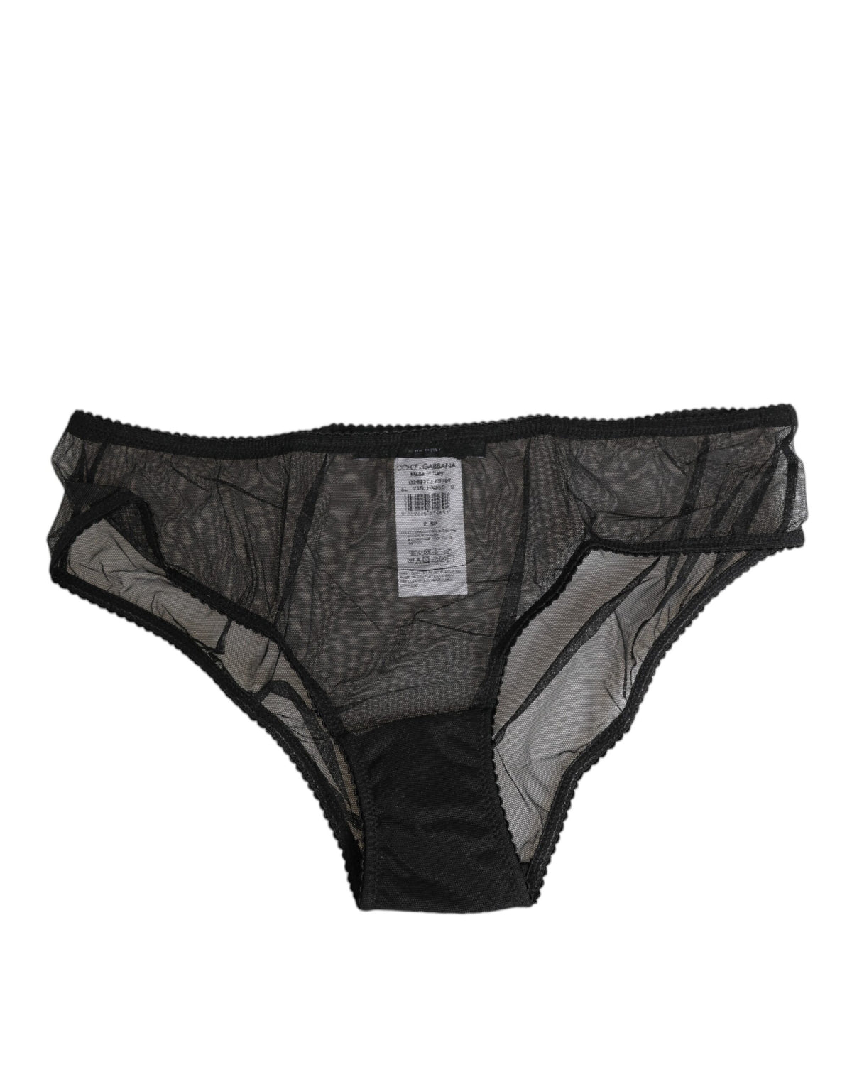 Dolce & Gabbana Schwarzer durchsichtiger Mesh-Spitzen-Bikini-Slip Unterwäsche