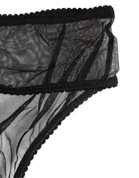 Dolce & Gabbana Schwarzer durchsichtiger Mesh-Spitzen-Bikini-Slip Unterwäsche