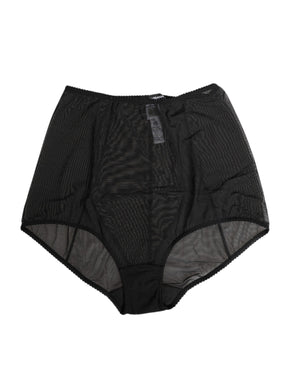 Dolce & Gabbana Schwarze High Waist Mesh Sheer Shapewear Unterwäsche