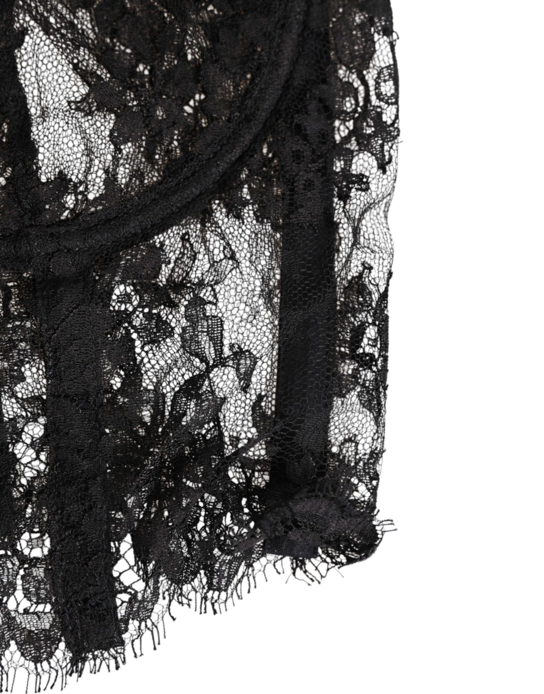 Dolce & Gabbana Schwarzes Bustier aus floraler Spitze Bralette Top Unterwäsche