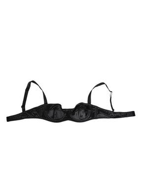 Dolce & Gabbana Schwarzer Satin Bügel-BH Dessous IT2 Unterwäsche