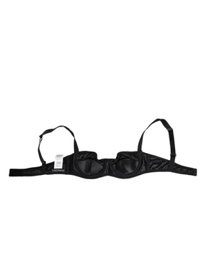 Dolce & Gabbana Schwarzer Satin Bügel-BH Dessous IT2 Unterwäsche