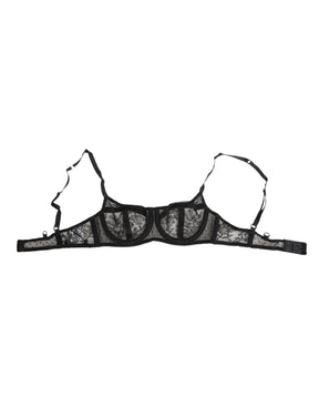 Dolce & Gabbana Schwarzer floraler Spitzen-BH mit Bügeln Unterwäsche