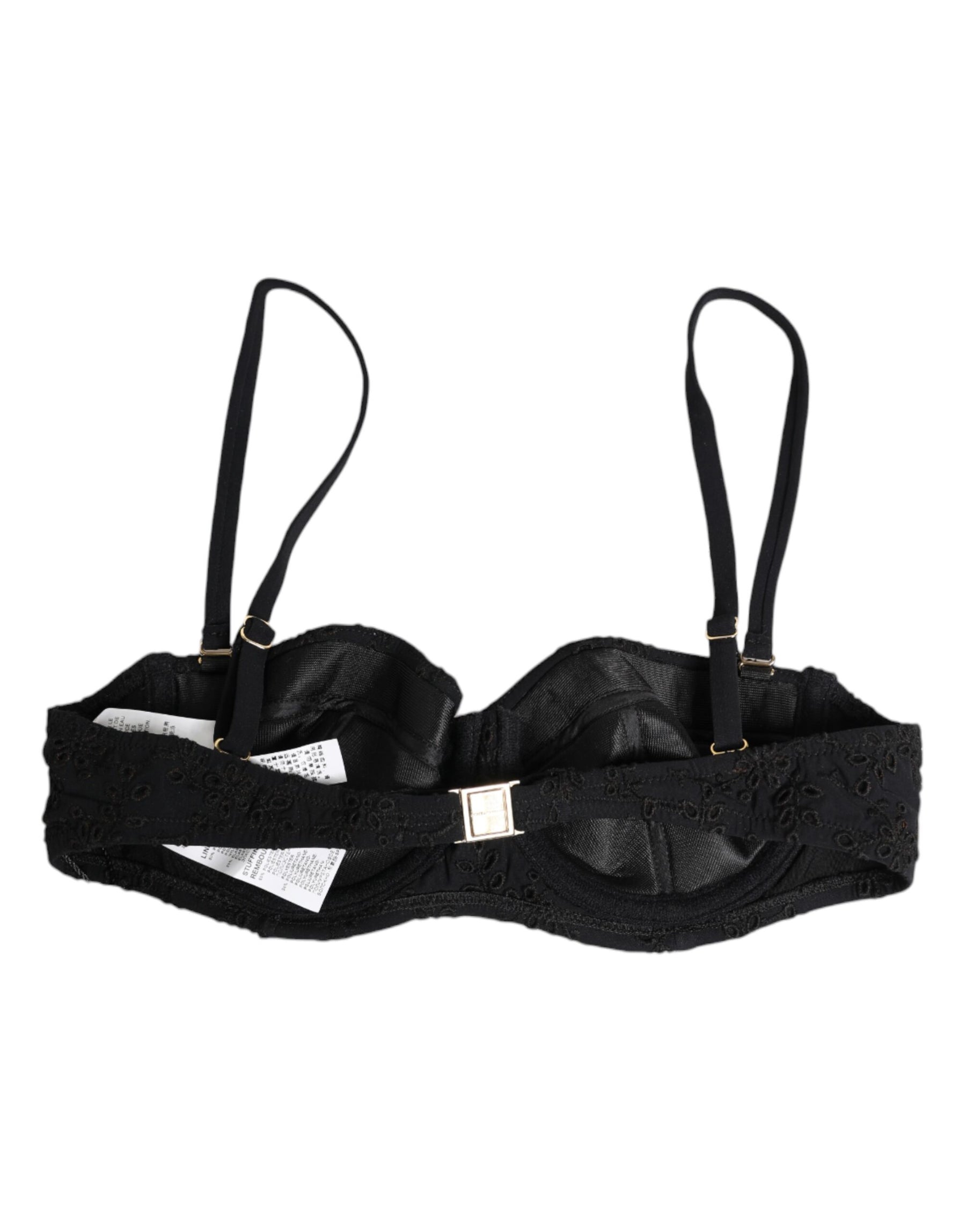 Dolce & Gabbana Schwarzer bestickter Bügel-BH aus Polyester Unterwäsche