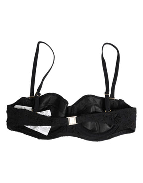 Dolce & Gabbana Schwarzer bestickter Bügel-BH aus Polyester Unterwäsche