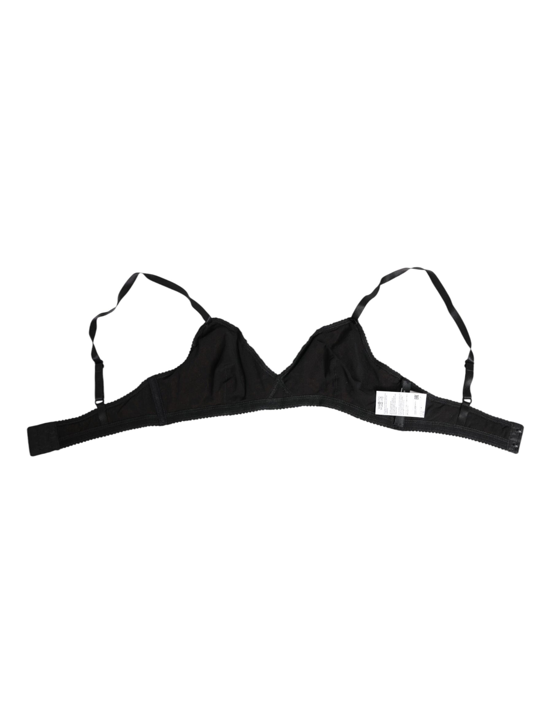 Dolce & Gabbana Schwarzer Spitzen-Dreieck-Bralette Kabellose Unterwäsche