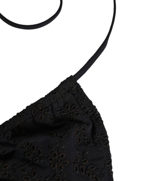 Dolce & Gabbana Schwarz bestickte Triangel-Badehose Unterwäsche