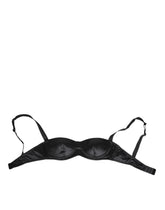 Dolce & Gabbana Schwarzer Seidensatin Kabelloser Dessous-BH Unterwäsche