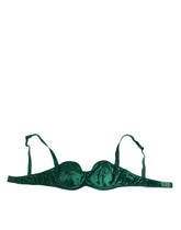 Dolce & Gabbana Grüner Satin Halbgepolsterter Bügel Moschus Unterwäsche