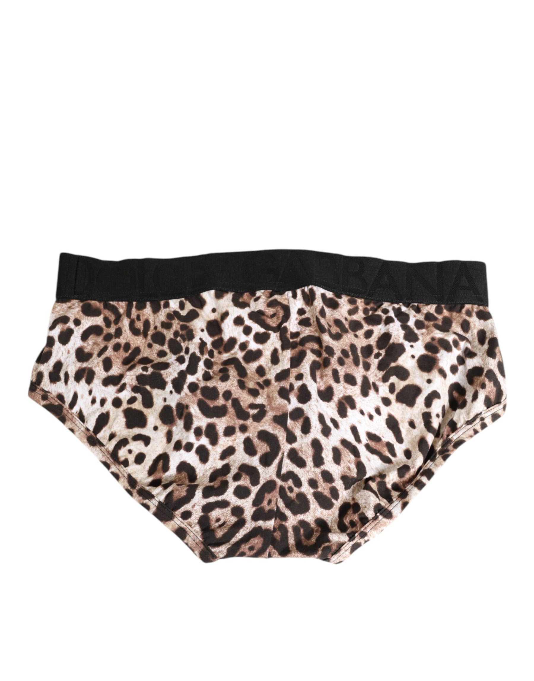 Dolce & Gabbana Leopard Print Schwarz Bund Baumwolle Unterwäsche