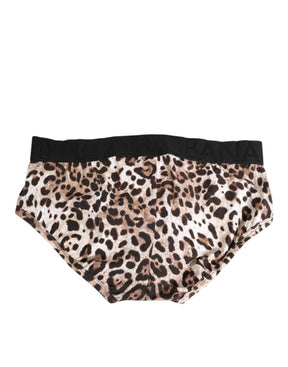 Dolce & Gabbana Leopard Print Schwarz Bund Baumwolle Unterwäsche
